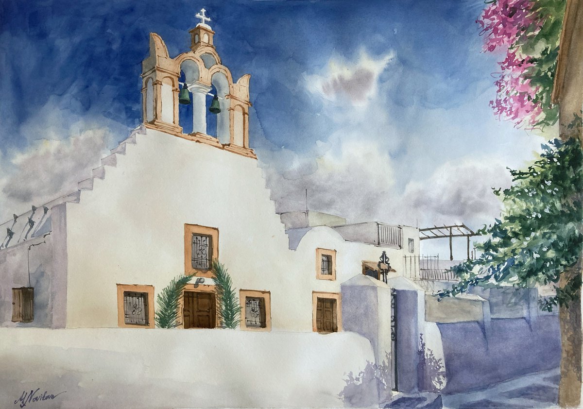 Street of Emporio, Santorini by Maria Novikova