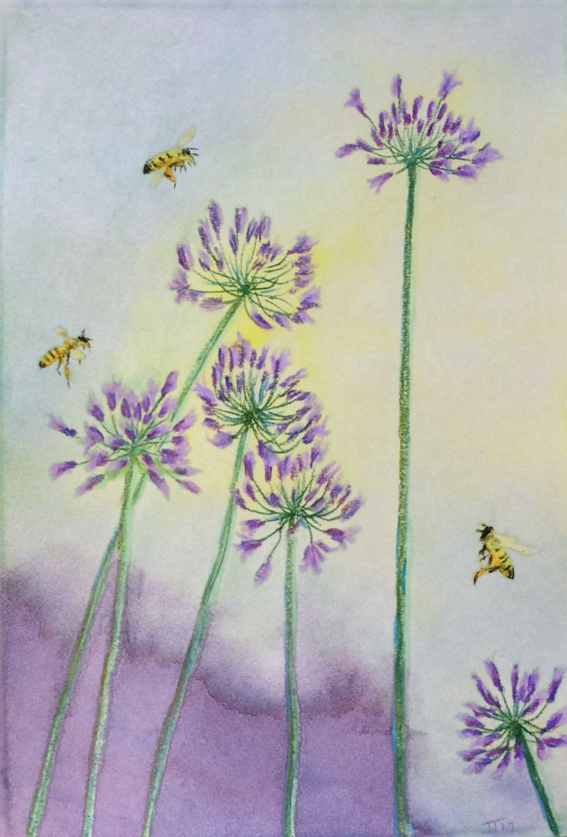 Bee&purple by Jing Tian
