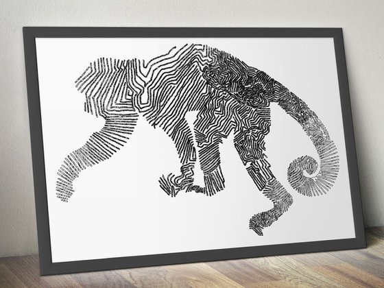Monkey: Framed Artwork, 16 x20 inches(40x50cm)