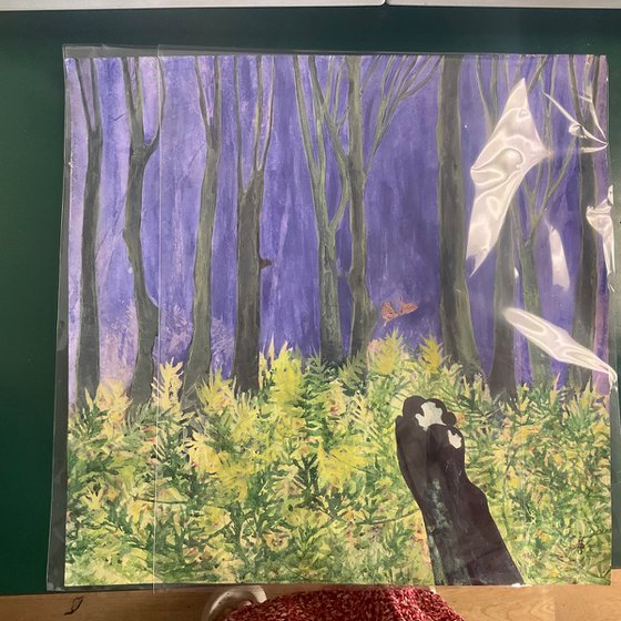 A kiss in butterfly wood