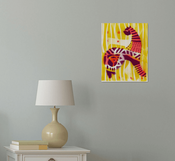 Cat on a Yellow Background 1