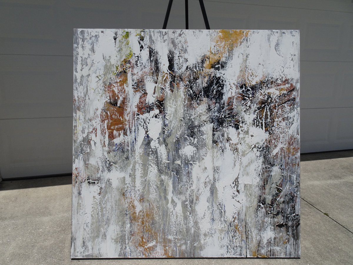 Abstract Acrylic Painting By Sveta Osborne, 48 X 48", Feeling Good, Original Artwork