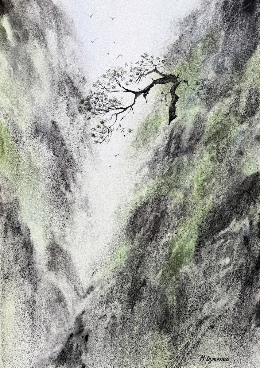 Illustrative Watercolour , Breath Of Mountains By Natalia Butenko, 14 X 20, Artwork For Sale On Artfinder