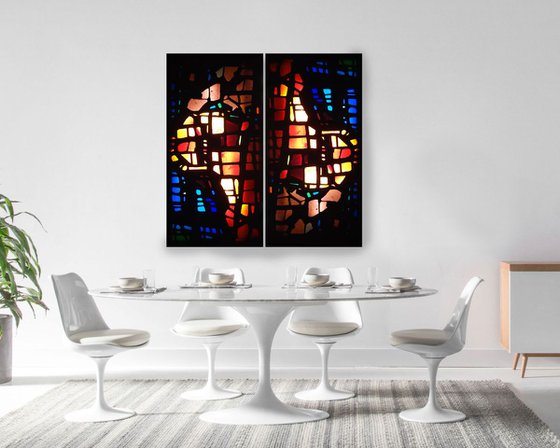 Abstract mid century modern art M009 "Africa" - print on one canvas 50x100x4cm