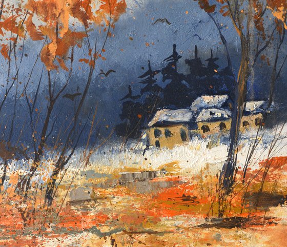 Some orange trees in winter