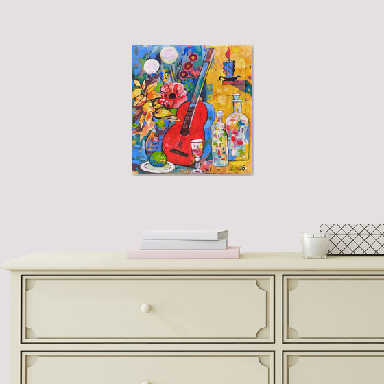 Still Life with Red Guitar