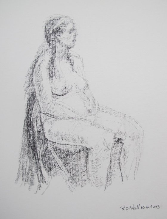 seated female nude