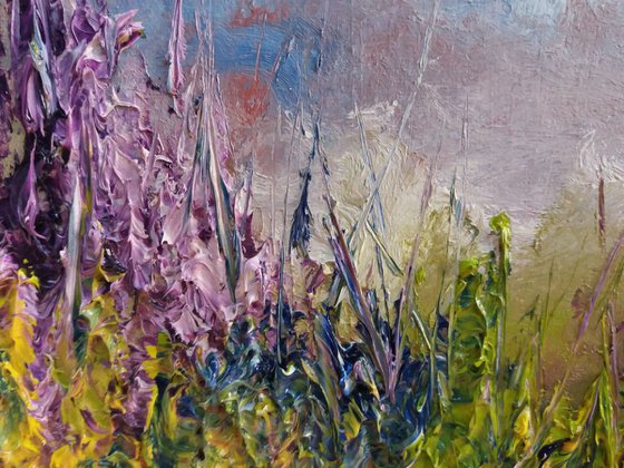 Essence of Summer - A Textured Abstract Landscape by Marjory Sime
