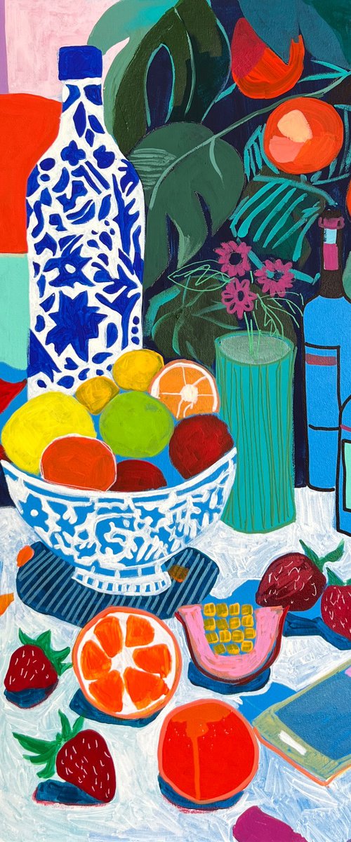 Still life with Vase and Fruit by Sasha Robinson