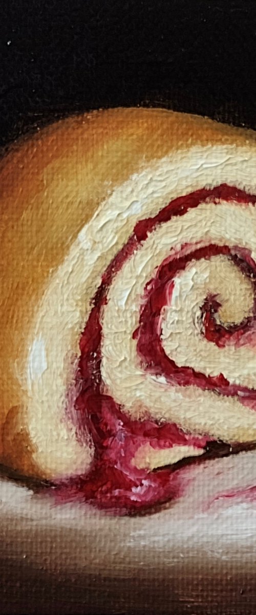 Little Jam roly Poly  still life by Jane Palmer Art