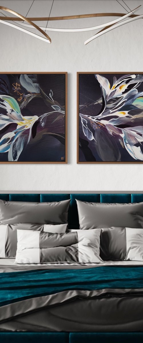 Celestial Flora Diptych by Novi Lim