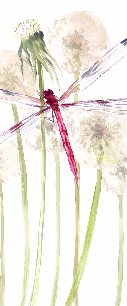 Dragonfly and Dandelions by Suren Nersisyan