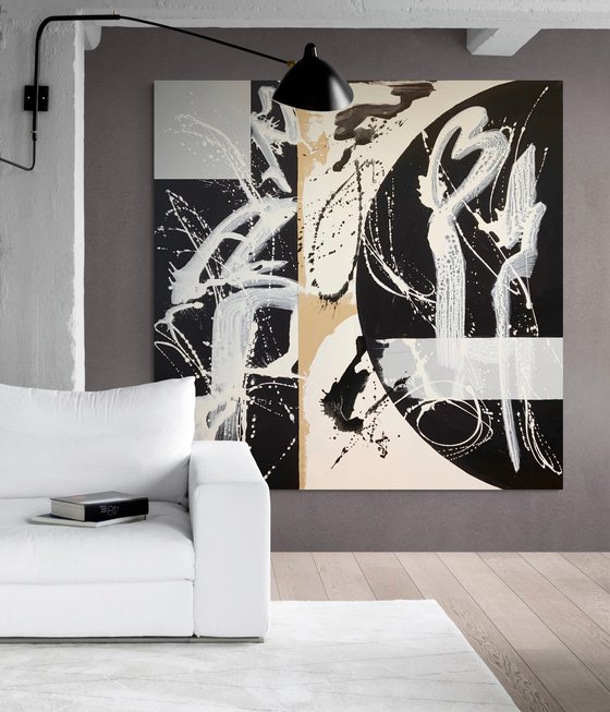 Abstraction No. 524 black & white minimalism XXL