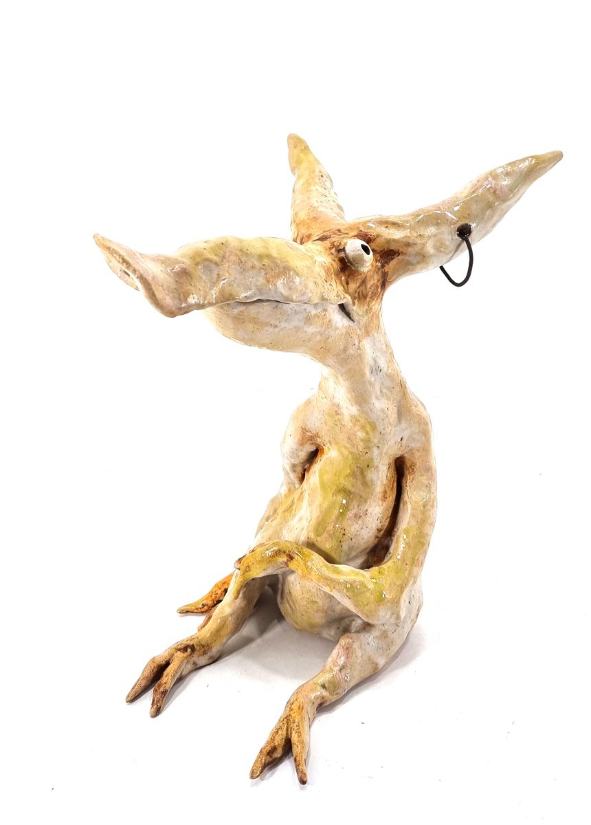 Naive Clay Sculpture , Seebold By Aare Freimann, 7 X 14, Artwork For Sale On Artfinder