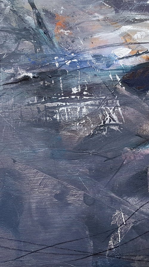 Small Grey Lightscape Abstract Art by Kloska Ovidiu by Kloska Ovidiu