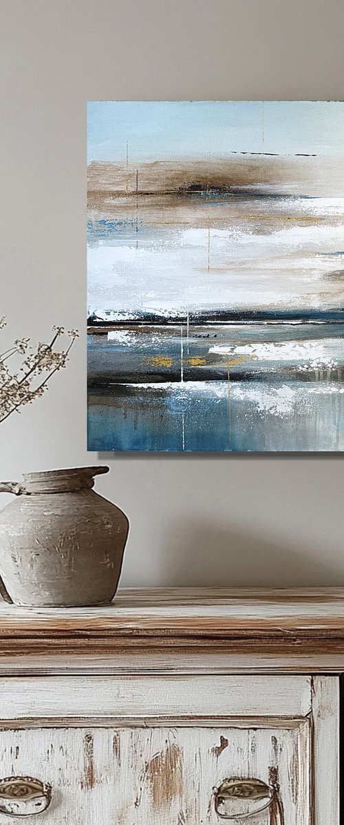 Azure Tide with Golden Accents by Tatiana Malinovscaia