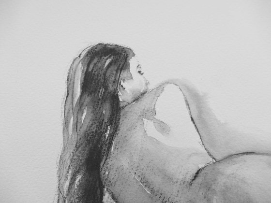 female nude back study