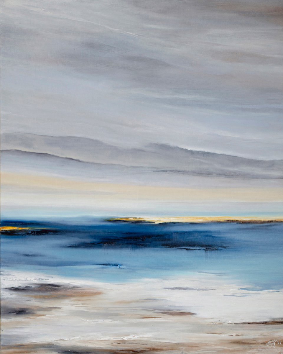 Sea Water, seascape, 80*100 cm, oil abstract landscape painting by Tatyana Kirikova