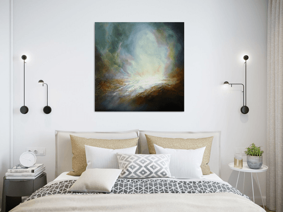 'GUIDING LIGHT' (Large seascape/landscape original oil painting)