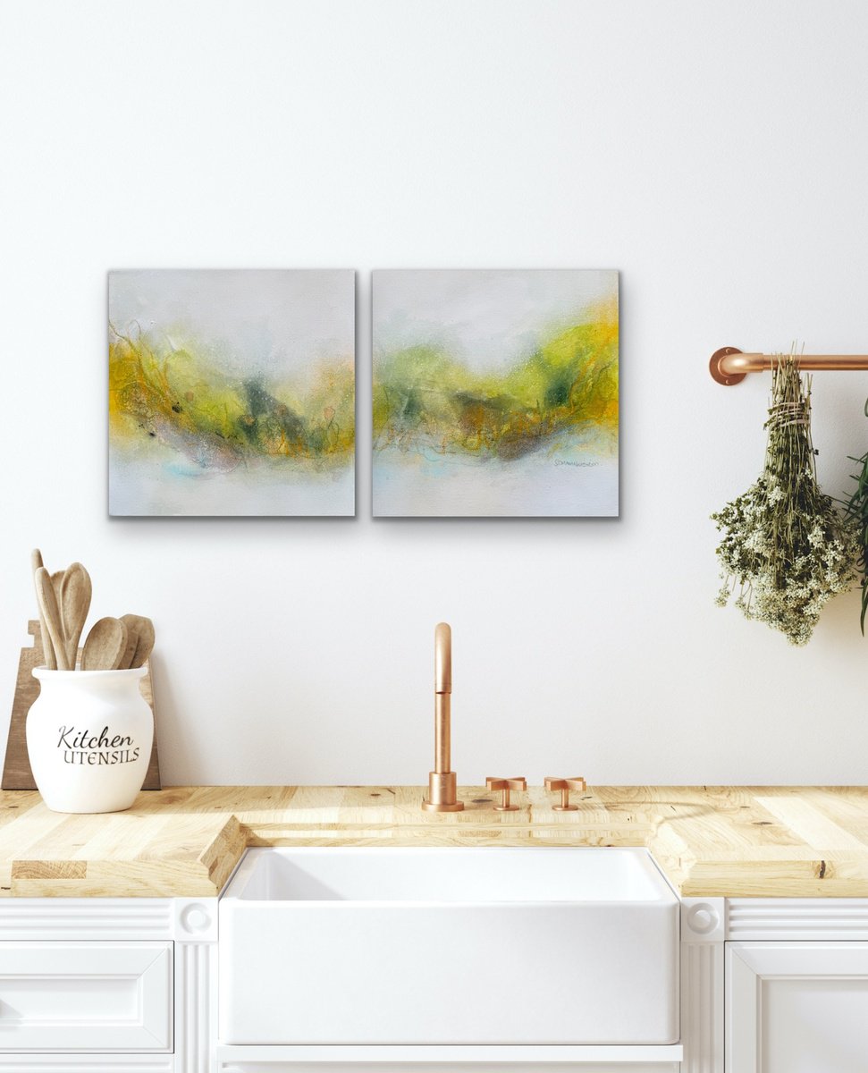 Abstract Acrylic Painting By Kirsten Schankweiler, 24 X 12", Nature