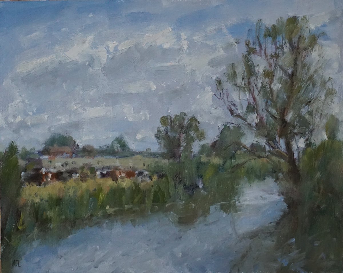 Cows by the Thames, Lechlade by Alex James Long