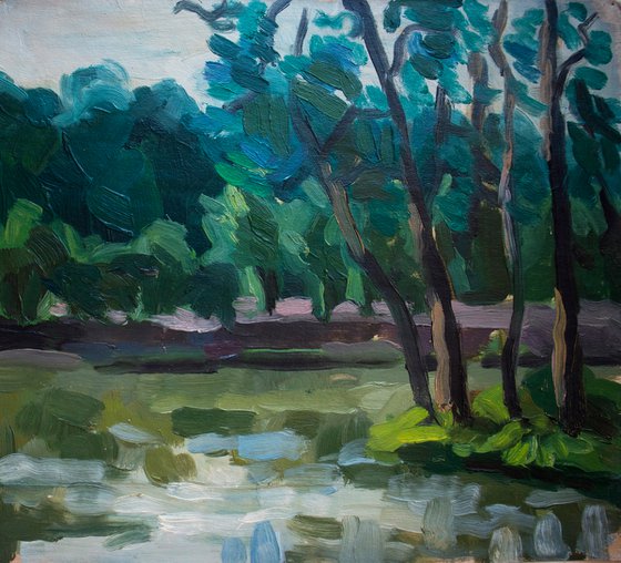 River bank (framed)