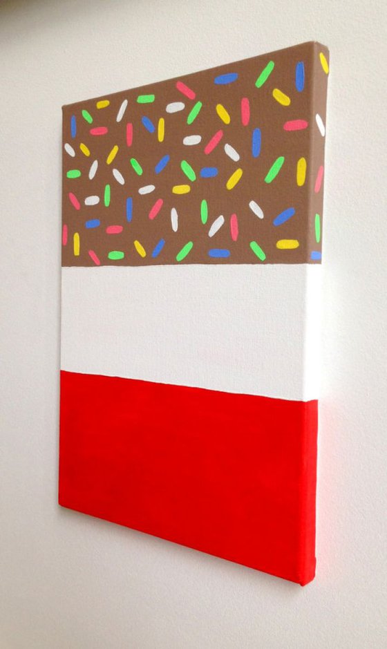 Fab Ice Lolly Pop Art Painting With Sprinkles, Original Acrylic Painting On Canvas