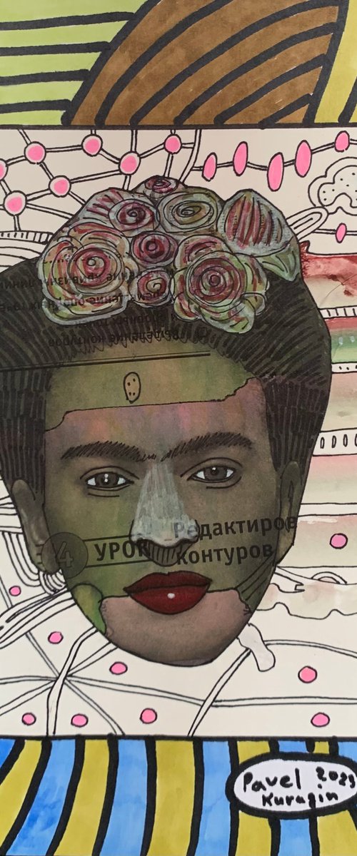 Portrait of Frida Kahlo # 94 by Pavel Kuragin