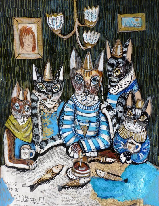 Evening at the cat house