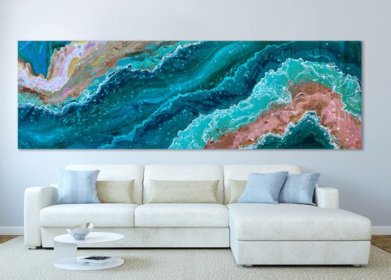 300x100cm. / Abstract Painting 2217 XXXL art, large acrylic painting, contemporary art, home decor office art,