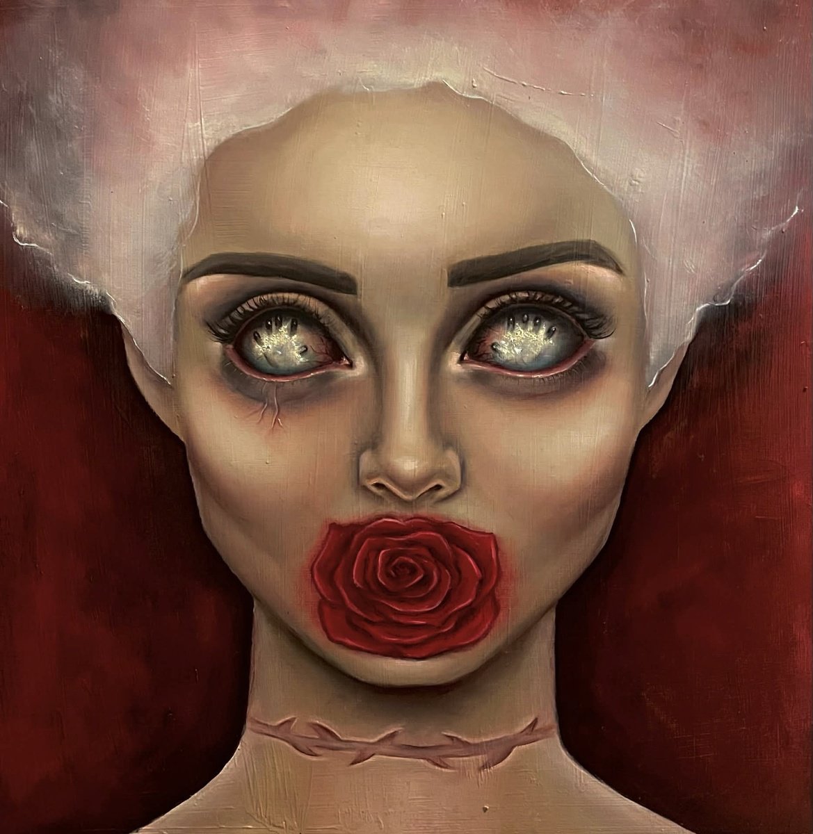 Surrealistic Oil Painting , Pressure By Agnieszkowa, 20 X 20, Artwork For Sale On Artfinder