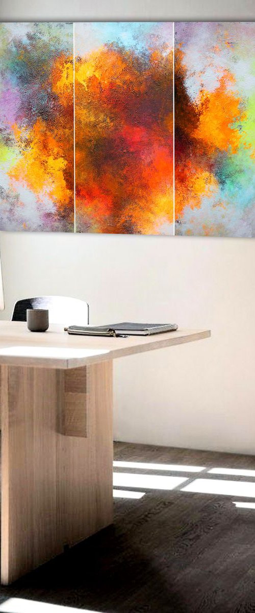 150x100cm. / Abstract Painting / 3 in 1 / Flash by Alex Senchenko
