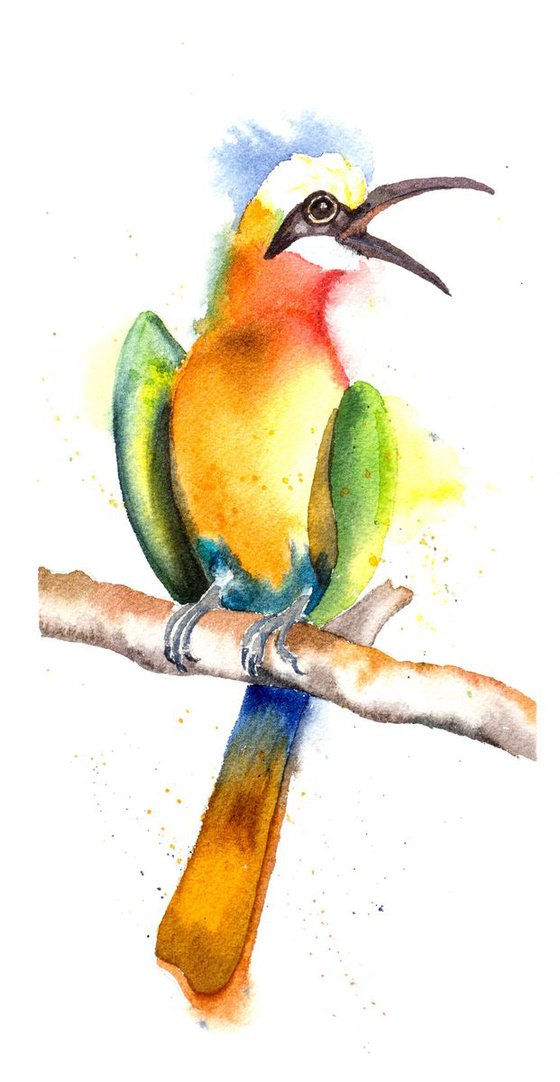 Bee eater bird Original Watercolor Painting