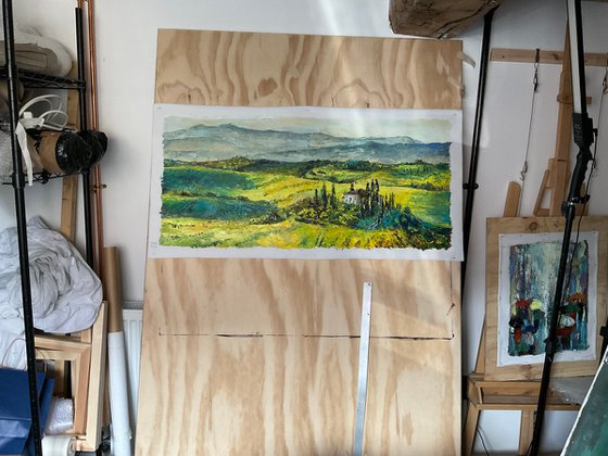"Spring in Tuscany. Sunny day."