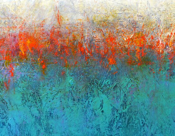Turquoise Red 24x30 inches