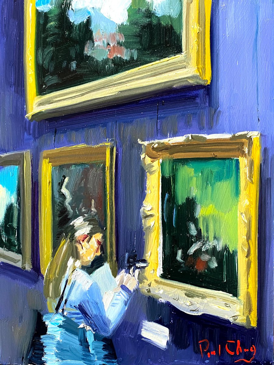A Girl At Museum By Paul Cheng, 9 X 12, Artwork For Sale On Artfinder
