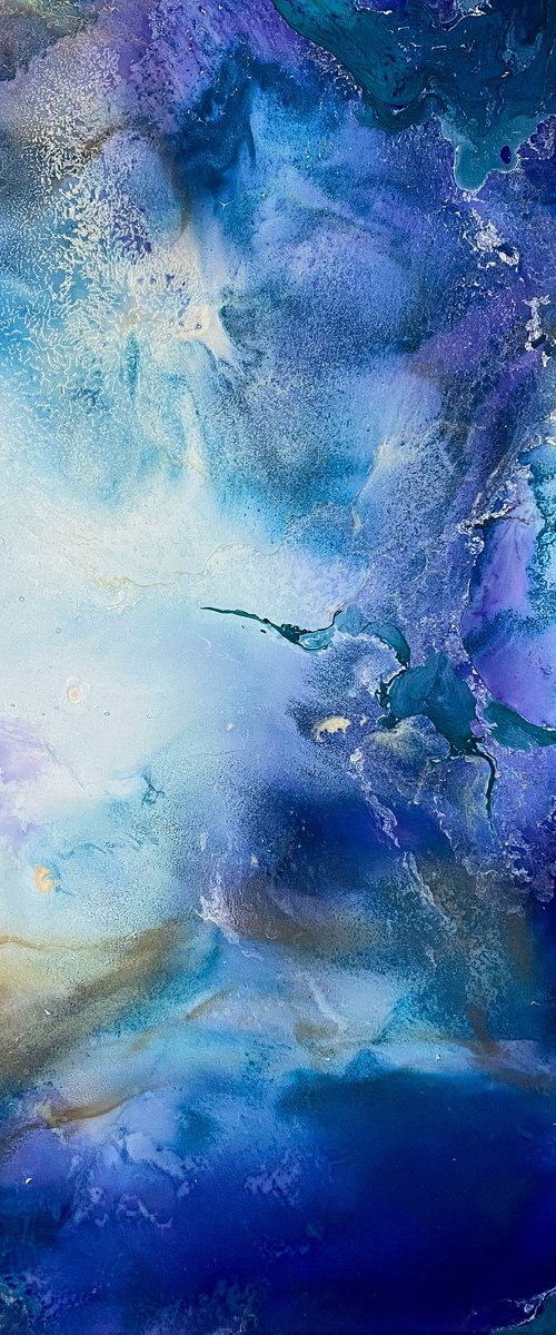 Ocean Blue Abstract Artwork by Mily Art