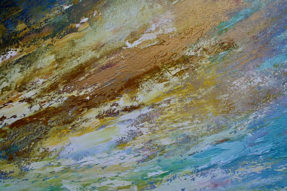 'At Dawns Golden Gates' Sunrise, Landscape, Oil Painting.