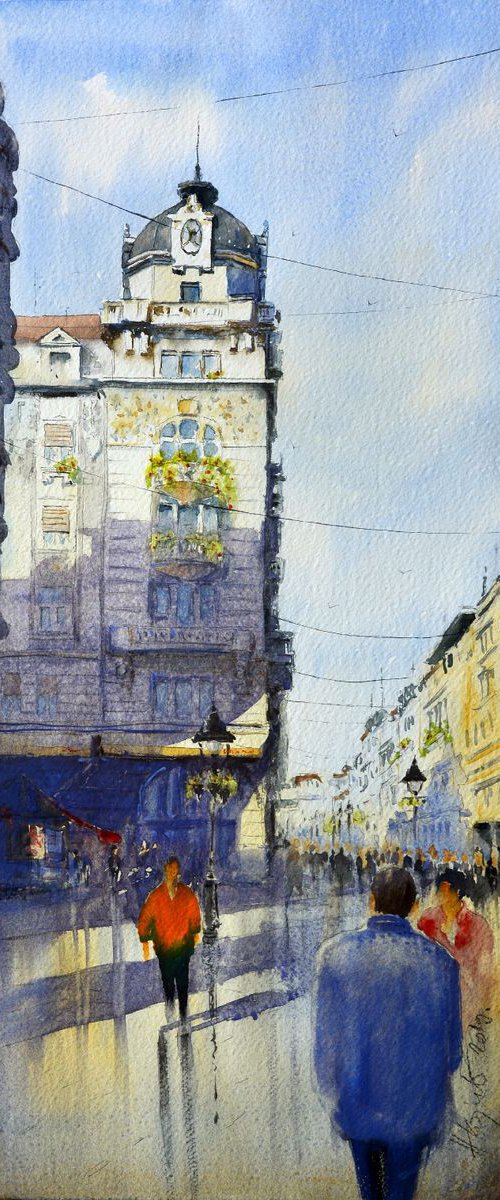 Before Ex Russian Tzar Belgrade medium by Nenad Kojić watercolorist