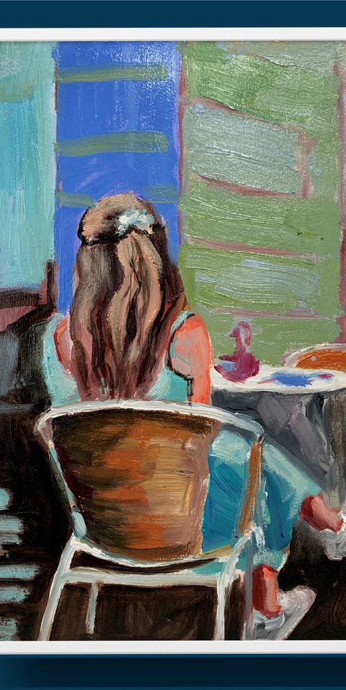 Young women in a cafe. by Vita Schagen