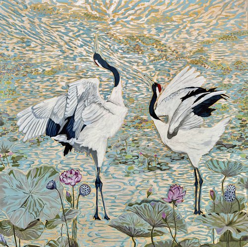Majestic Cranes by Zulfiya Mukhamadeyeva