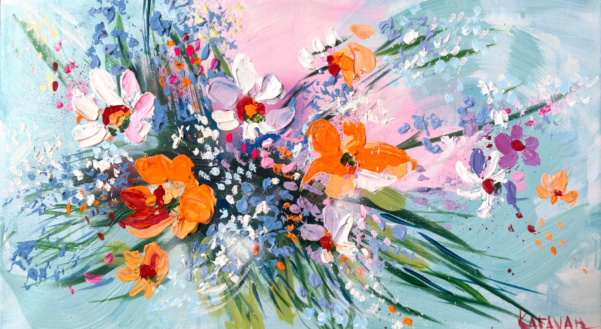 Malibu Garden By Nataliia Karavan, 24 X 12, Artwork For Sale On Artfinder