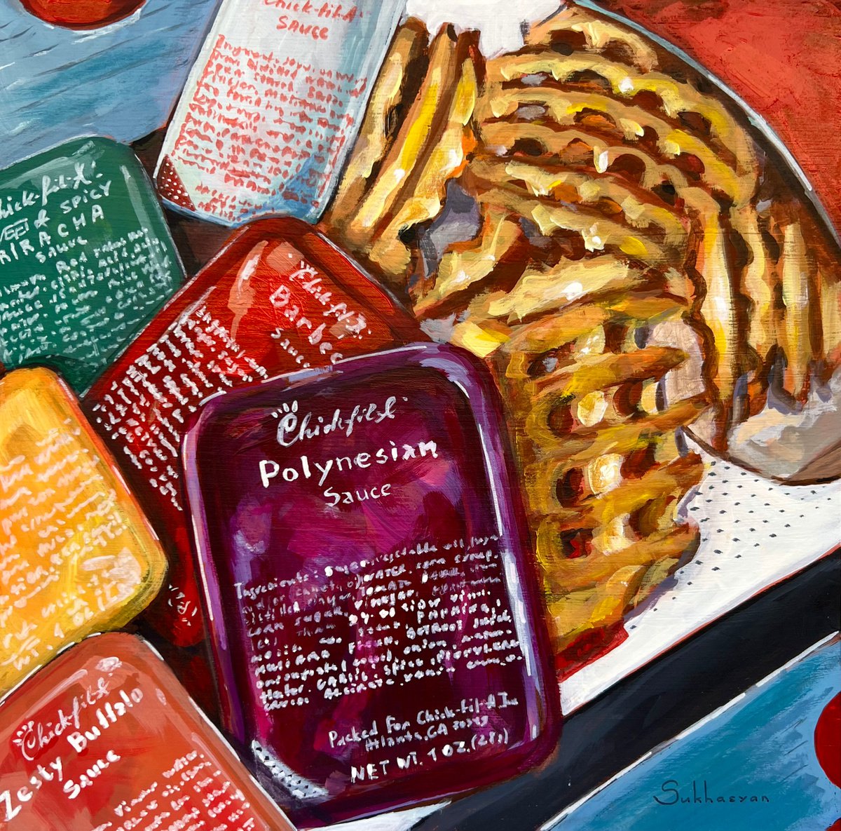 Still Life with Chick-Fil-A French Fries and Sauces by Victoria Sukhasyan