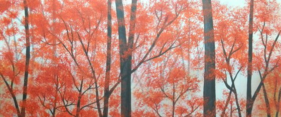 Memories of Summers Past - autumn forest landscape; home, office décor; gift idea