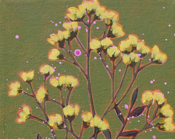 Botanical on Olive Green