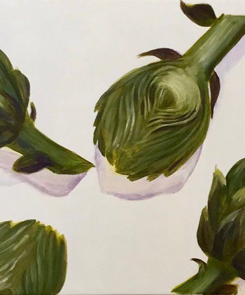 Artichoke on white by Marina Deryagina