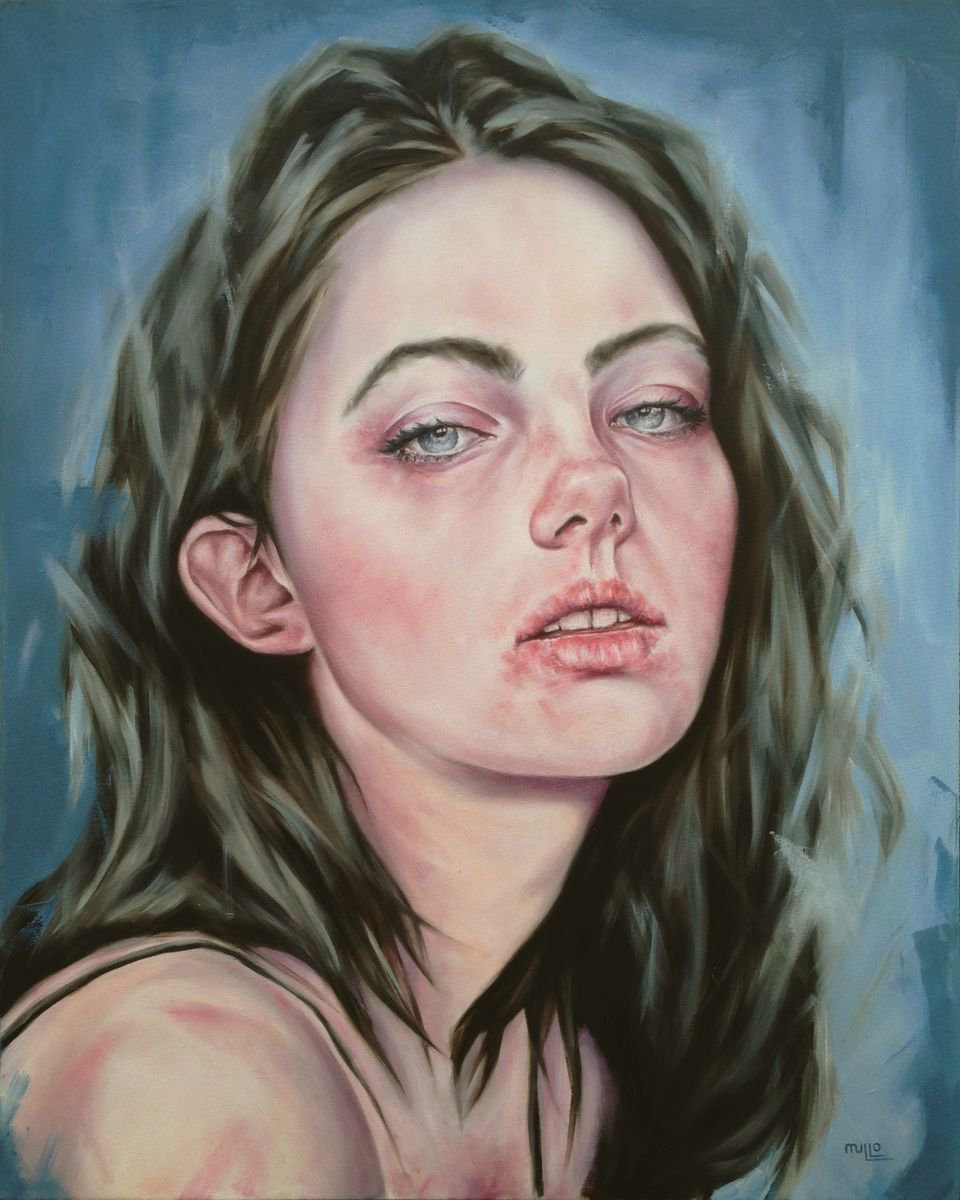 Urban And Pop Portrait Oil Painting By Mullo Art, 31 X 39", The Lost I