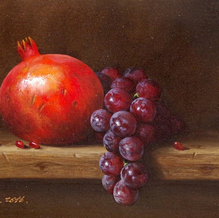 Still Life Fruits Pomegranate Original Oil Pa Artfinder