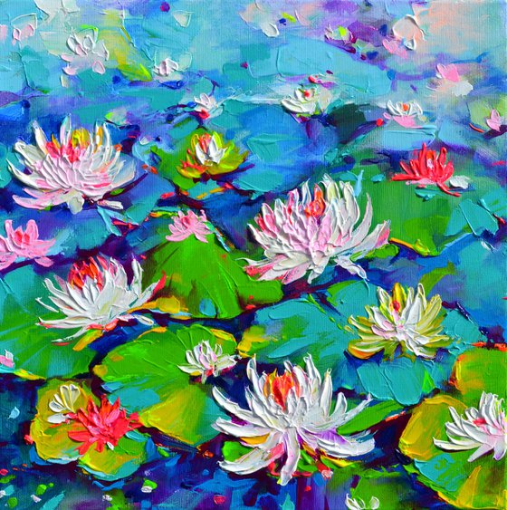 White Water Lilies on the Pond