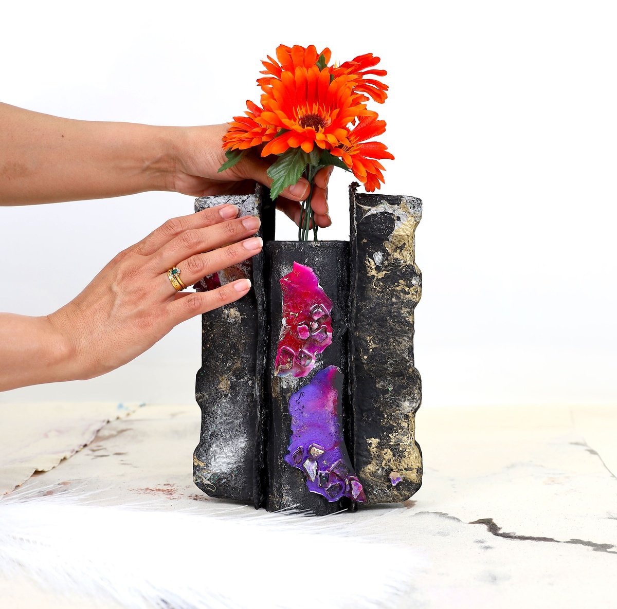 Organic Abstract Sculpture By Poovi Art, 5 X 11", Emotions That Surround You, Original Artwork